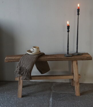 Rene Houtman Oud Eikenhouten Bankje | Nr 2 | H45xB100xD20 cm