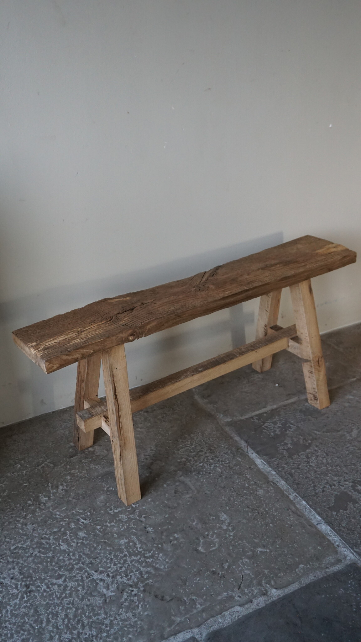 Rene Houtman Oud Eikenhouten Bankje | Nr 2 | H45xB100xD20 cm