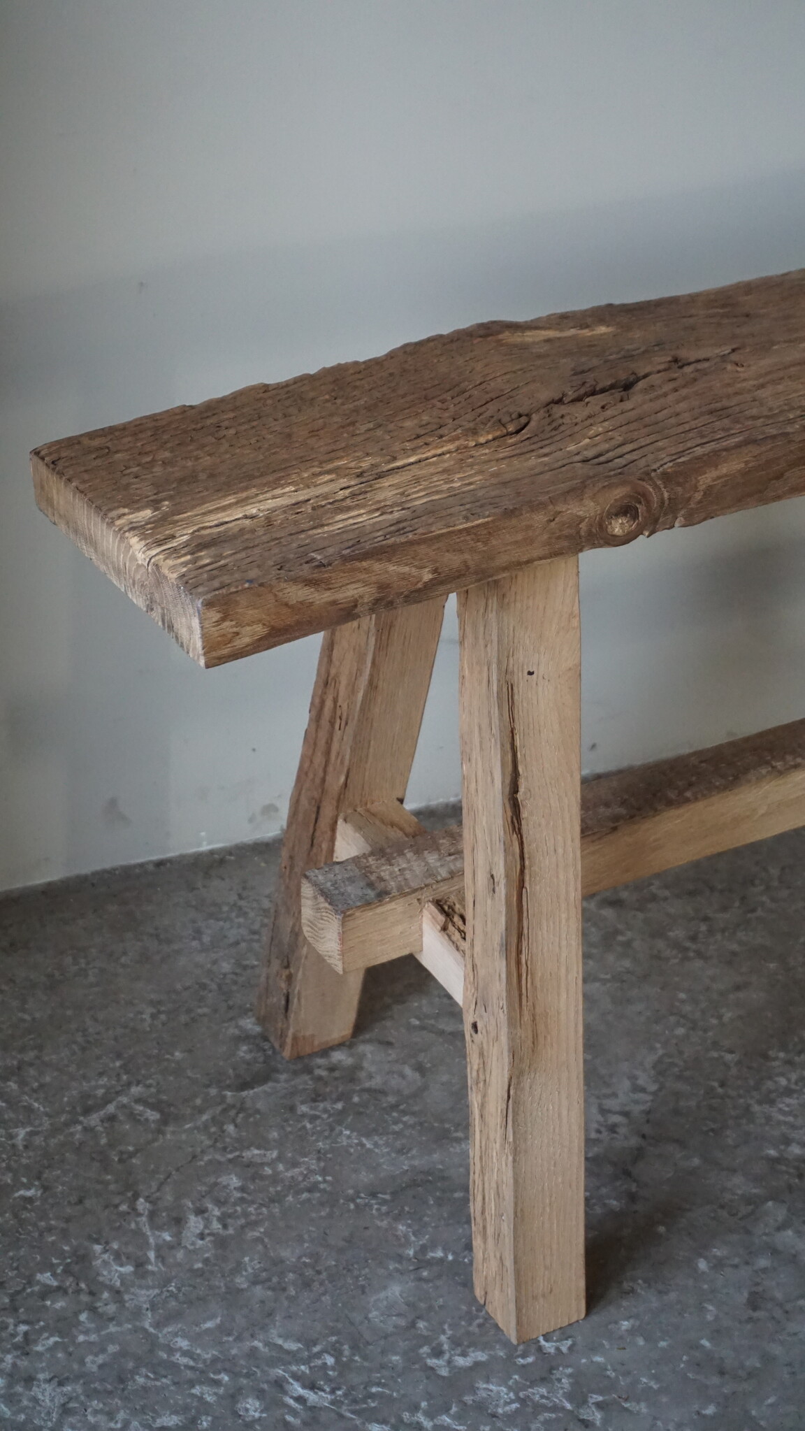 Rene Houtman Oud Eikenhouten Bankje | Nr 2 | H45xB100xD20 cm