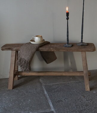 Rene Houtman Oud Eikenhouten Bankje | Nr 3 | H46xB100xD20 cm