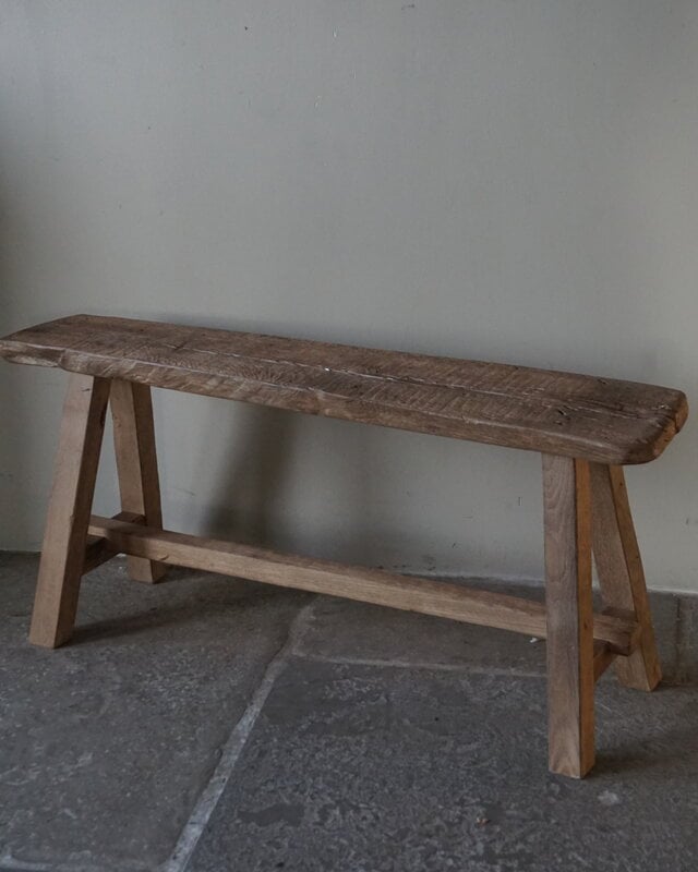 Rene Houtman Oud Eikenhouten Bankje | Nr 3 | H46xB100xD20 cm