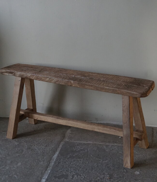 Rene Houtman Oud Eikenhouten Bankje | Nr 3 | H46xB100xD20 cm