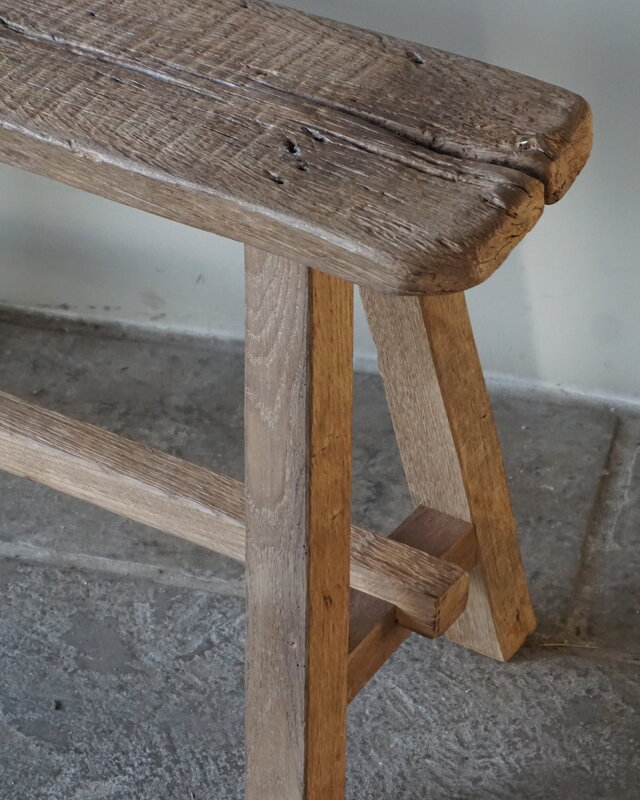 Rene Houtman Oud Eikenhouten Bankje | Nr 3 | H46xB100xD20 cm