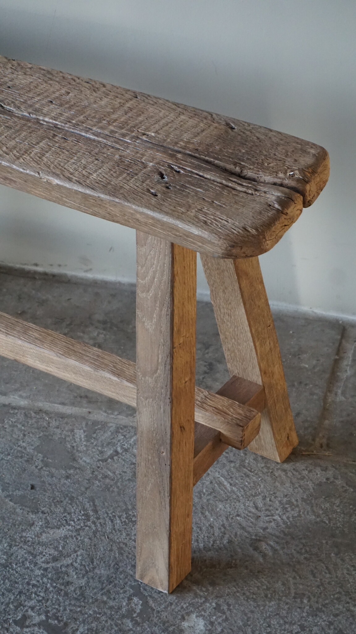 Rene Houtman Oud Eikenhouten Bankje | Nr 3 | H46xB100xD20 cm