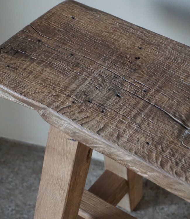 Rene Houtman Oud Eikenhouten Bankje | Nr 3 | H46xB100xD20 cm