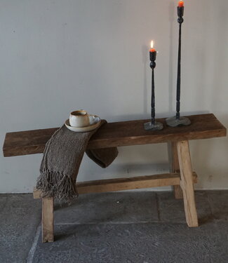 Rene Houtman Oud Eikenhouten Bankje | Nr 4 | H46xB121xD20 cm