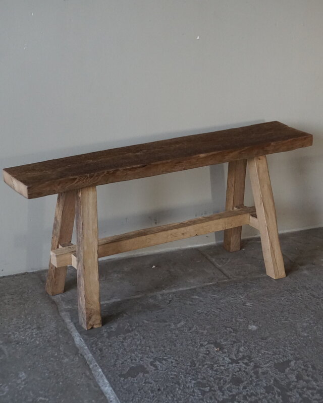 Rene Houtman Oud Eikenhouten Bankje | Nr 4 | H46xB100xD20 cm
