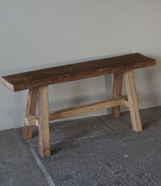 Rene Houtman Oud Eikenhouten Bankje | Nr 4 | H46xB100xD20 cm