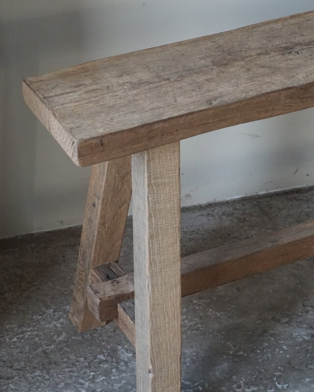 Rene Houtman Oud Eikenhouten Bankje | Nr 1 | H46xB120xD20 cm