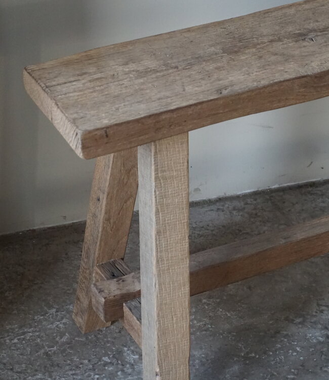 Rene Houtman Oud Eikenhouten Bankje | Nr 1 | H46xB120xD20 cm