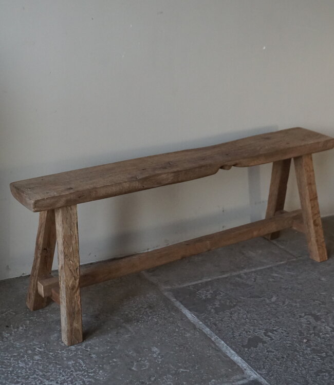 Rene Houtman Oud Eikenhouten Bankje | Nr 2 | H46xB120xD19 cm