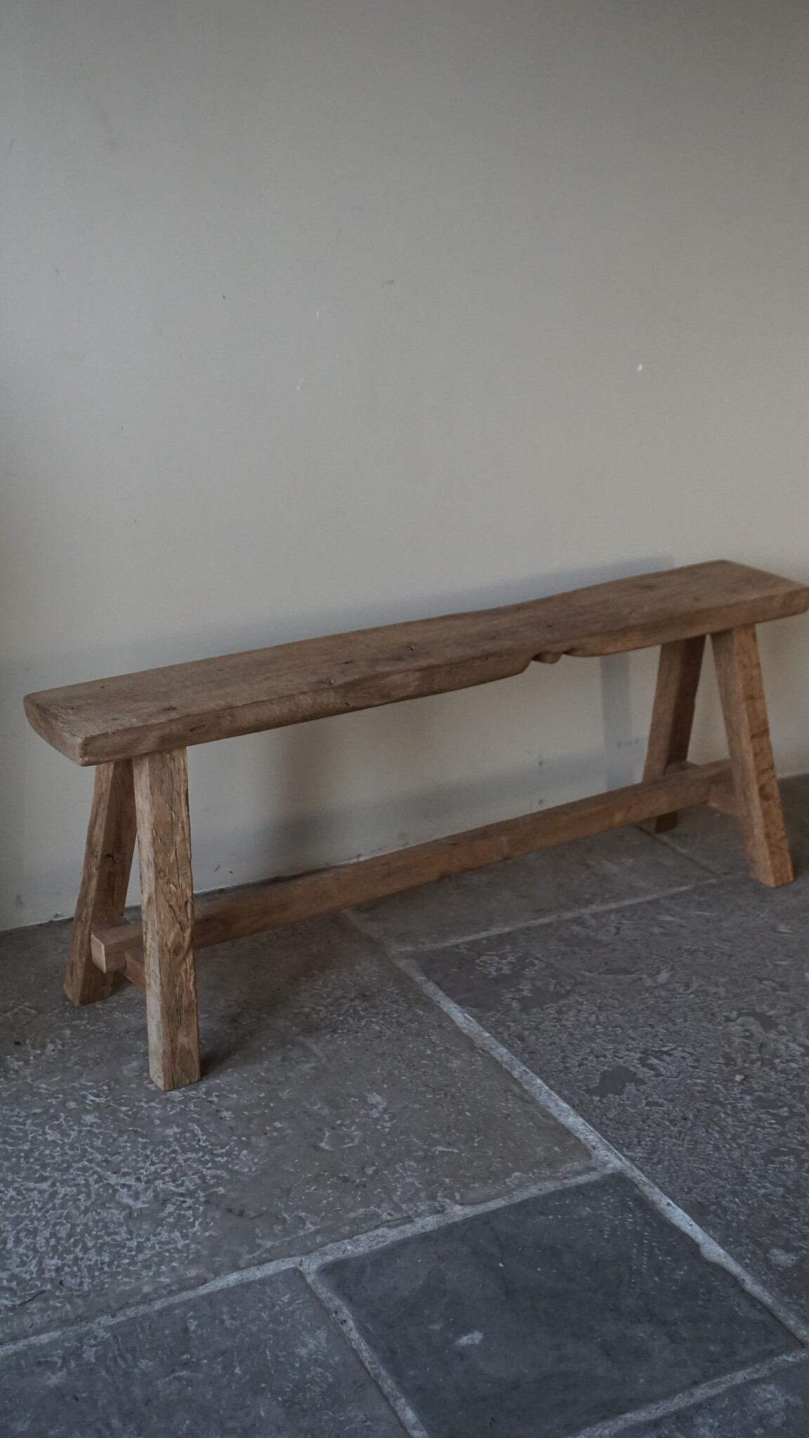 Rene Houtman Oud Eikenhouten Bankje | Nr 2 | H46xB120xD19 cm
