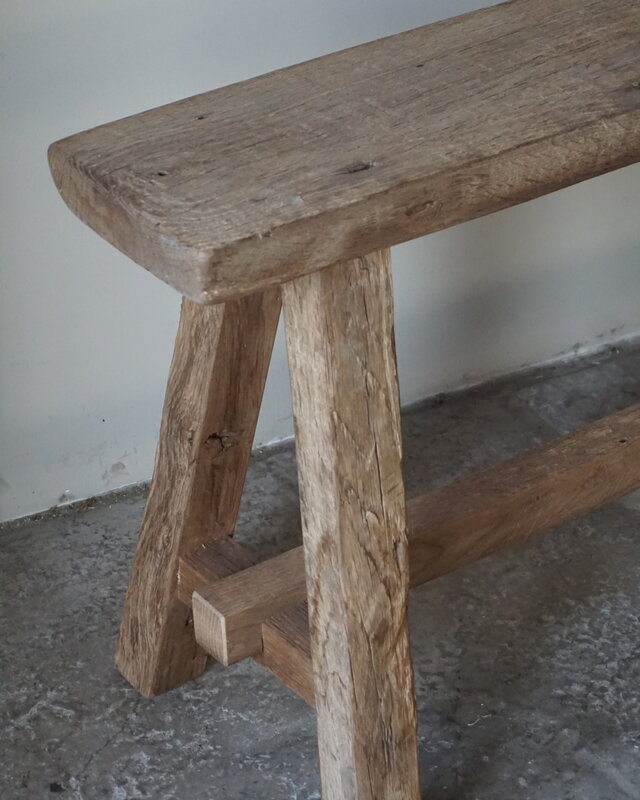 Rene Houtman Oud Eikenhouten Bankje | Nr 2 | H46xB120xD19 cm