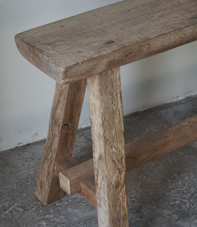 Rene Houtman Oud Eikenhouten Bankje | Nr 2 | H46xB120xD19 cm