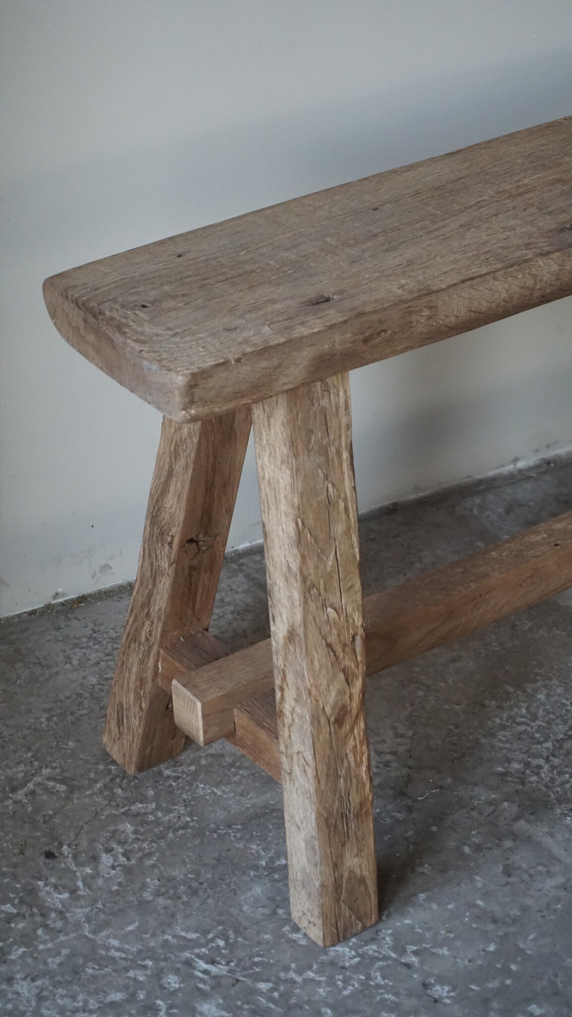 Rene Houtman Oud Eikenhouten Bankje | Nr 2 | H46xB120xD19 cm