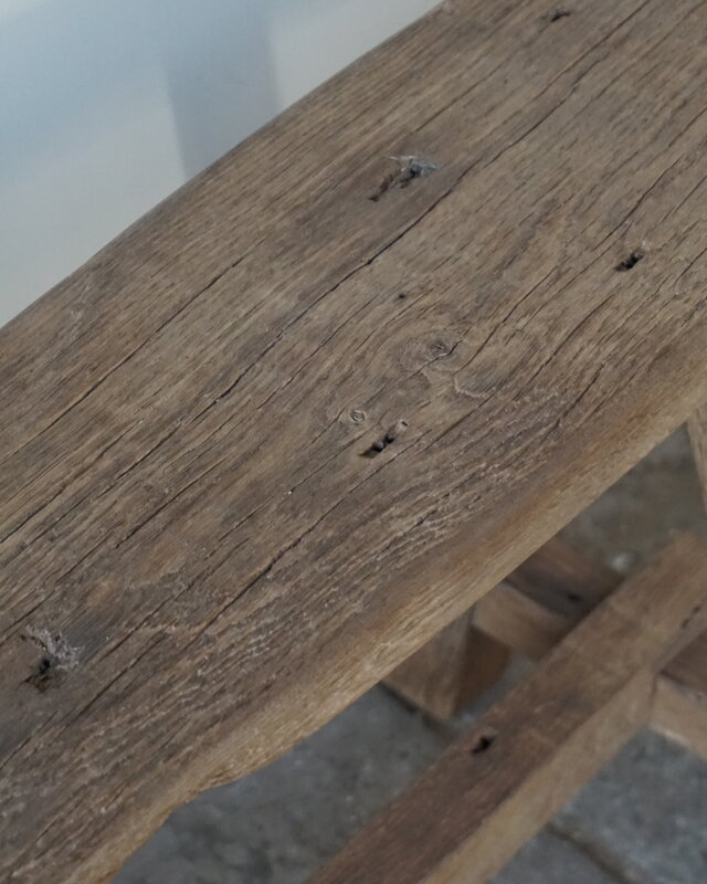 Rene Houtman Oud Eikenhouten Bankje | Nr 2 | H46xB120xD19 cm