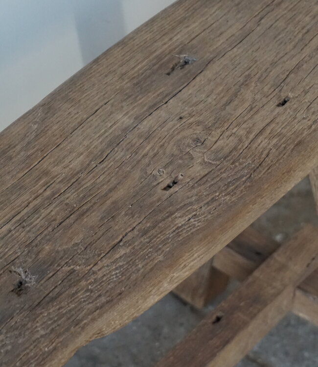 Rene Houtman Oud Eikenhouten Bankje | Nr 2 | H46xB120xD19 cm