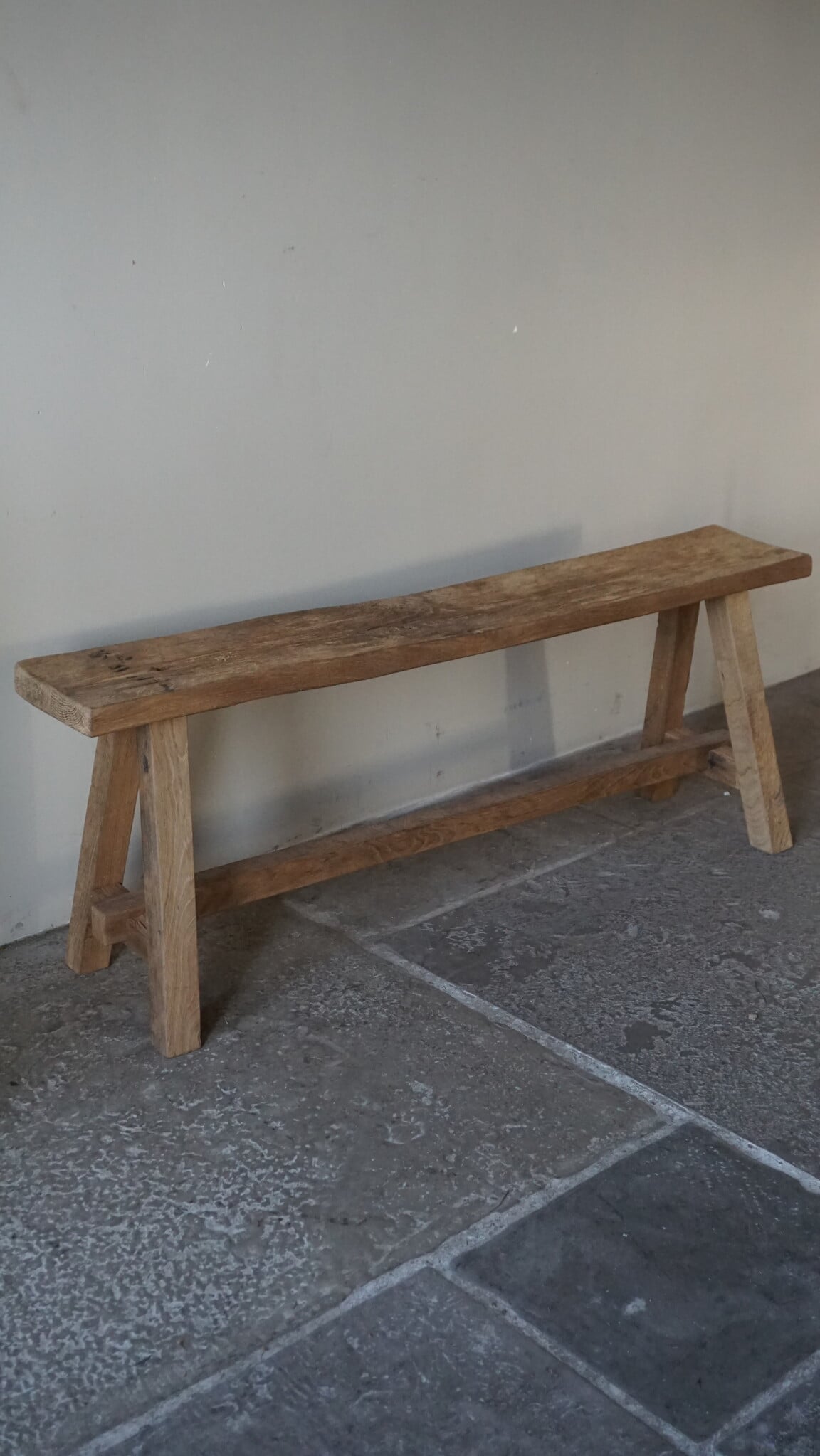 Rene Houtman Oud Eikenhouten Bankje | Nr 3 | H45xB120xD21 cm