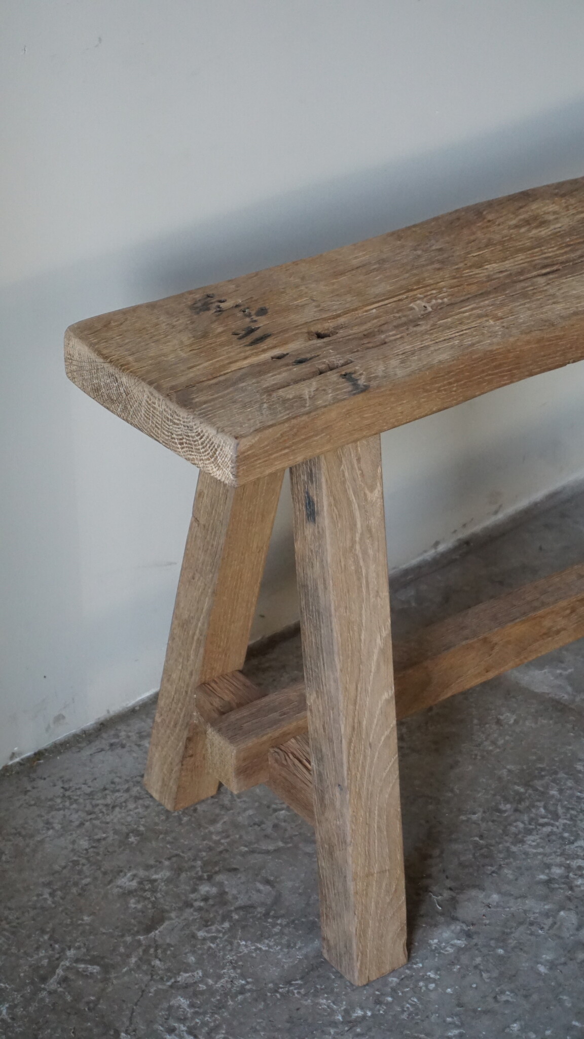 Rene Houtman Oud Eikenhouten Bankje | Nr 3 | H45xB120xD21 cm