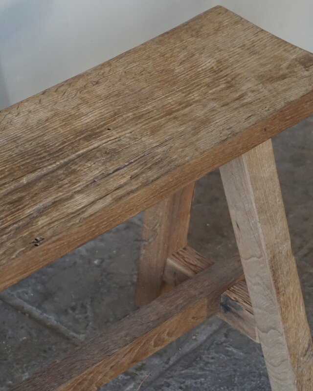 Rene Houtman Oud Eikenhouten Bankje | Nr 3 | H45xB120xD21 cm