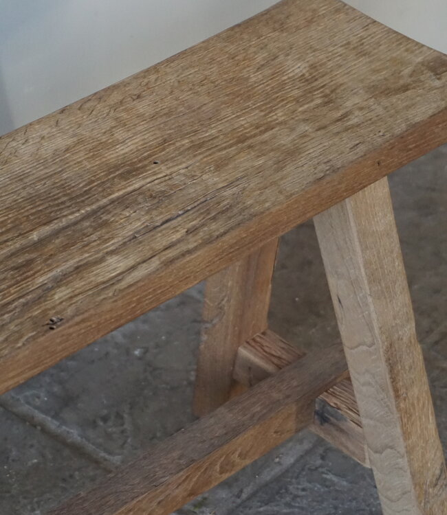 Rene Houtman Oud Eikenhouten Bankje | Nr 3 | H45xB120xD21 cm