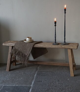 Rene Houtman Oud Eikenhouten Bankje | Nr 4 | H46xB120xD21 cm