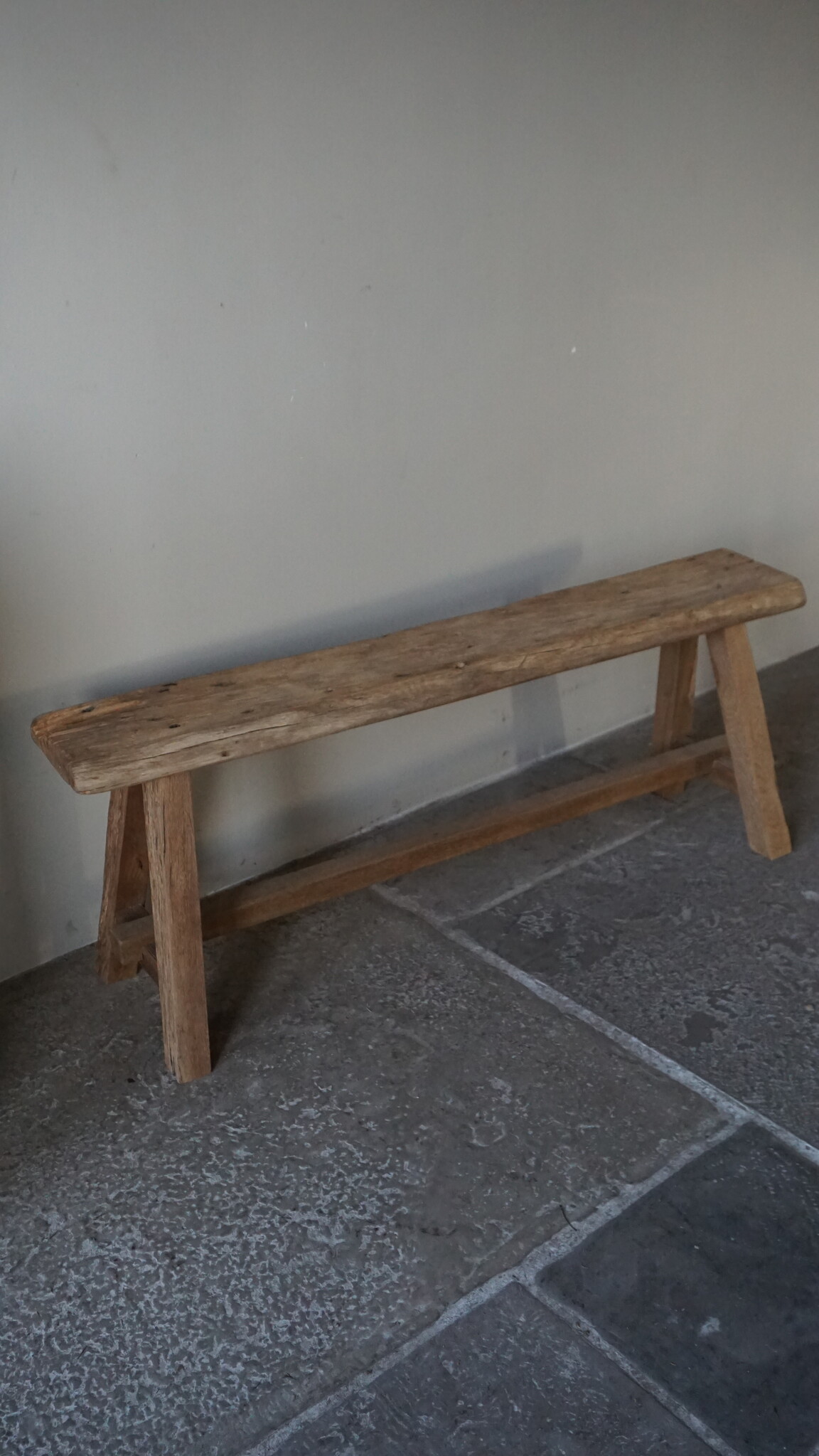 Rene Houtman Oud Eikenhouten Bankje | Nr 4 | H46xB120xD21 cm