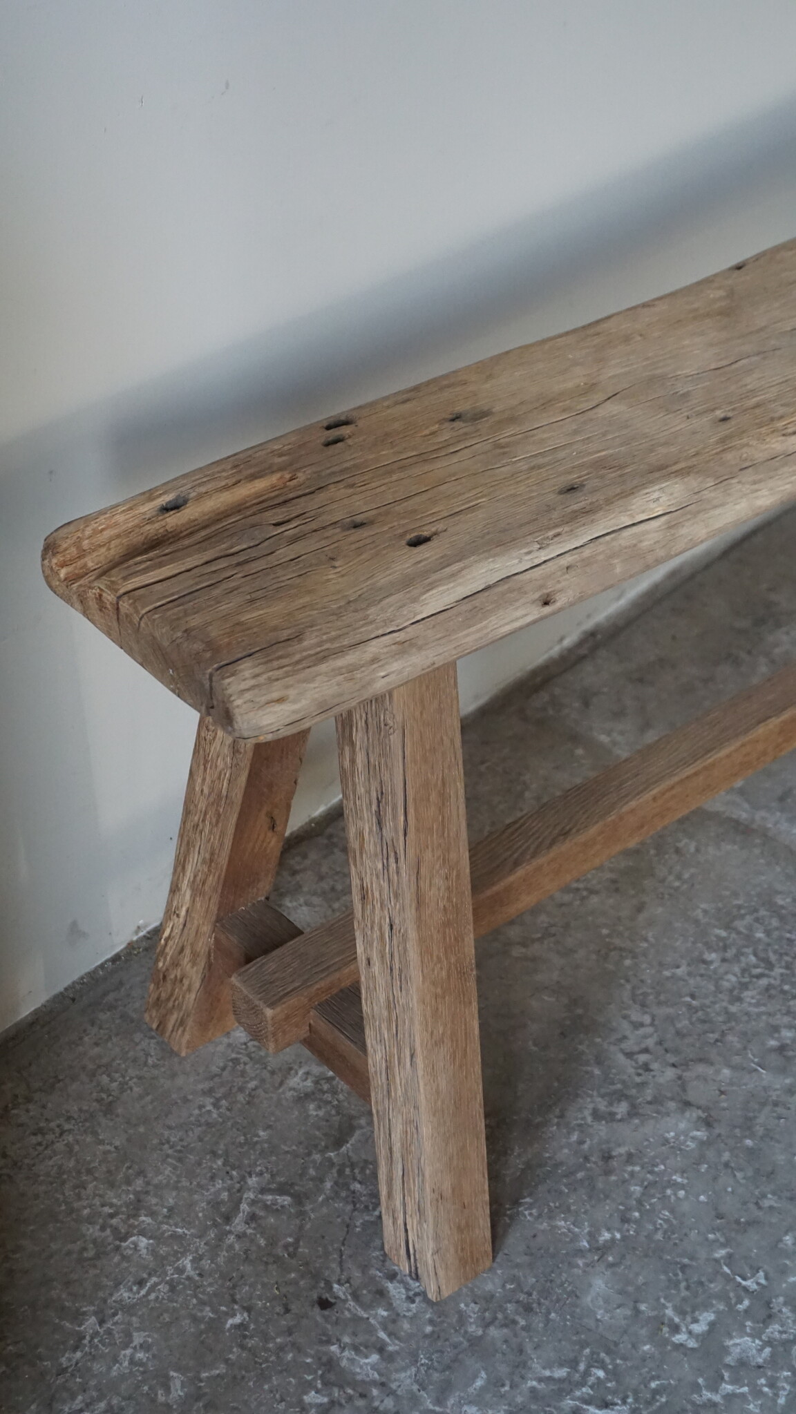 Rene Houtman Oud Eikenhouten Bankje | Nr 4 | H46xB120xD21 cm