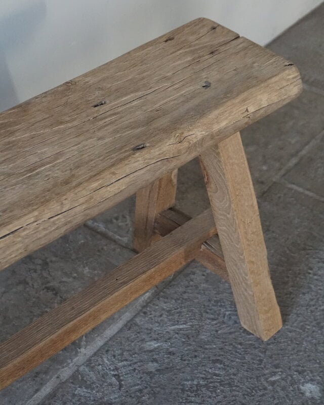 Rene Houtman Oud Eikenhouten Bankje | Nr 4 | H46xB120xD21 cm