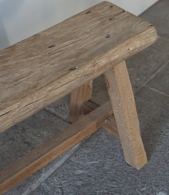 Rene Houtman Oud Eikenhouten Bankje | Nr 4 | H46xB120xD21 cm