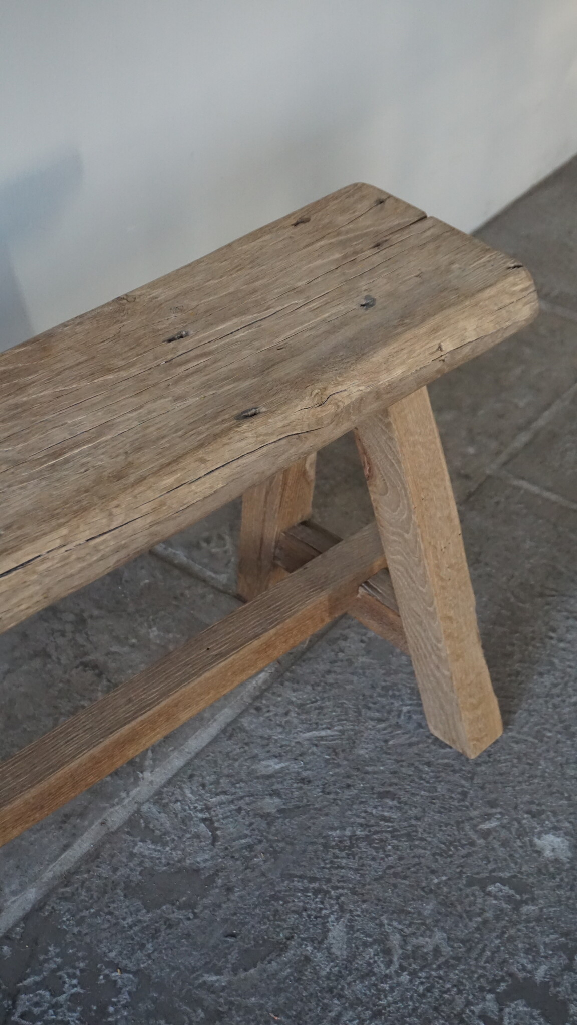 Rene Houtman Oud Eikenhouten Bankje | Nr 4 | H46xB120xD21 cm