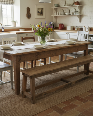 Rene Houtman Eetkamerbank Oud Hout | H45xL180xB29 cm