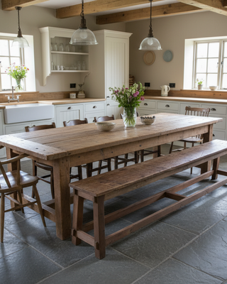 Rene Houtman Eetkamerbank Oud Hout | H45xL200xB30 cm