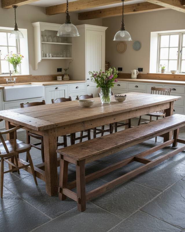 Rene Houtman Eetkamerbank Oud Hout | H45xL200xB30 cm
