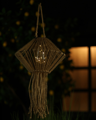 Rene Houtman Hanglamp Solar LED Ruit Dagmar Naturel - H21 x B29 x L8 Cm