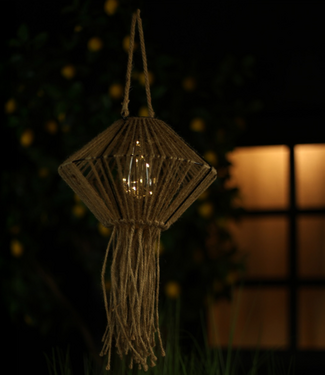 Rene Houtman Hanglamp Solar LED Ruit Dagmar Naturel - H21 x B29 x L8 Cm