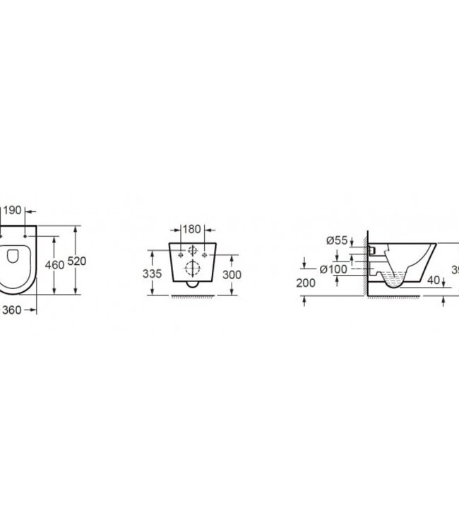 Wiesbaden Vesta Wandcloset Rimless | Mat Wit | 52 cm