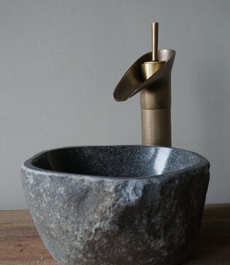 Rene Houtman Kleine Stenen Waskom + Spoelgat | H14 x B24 x D22 cm