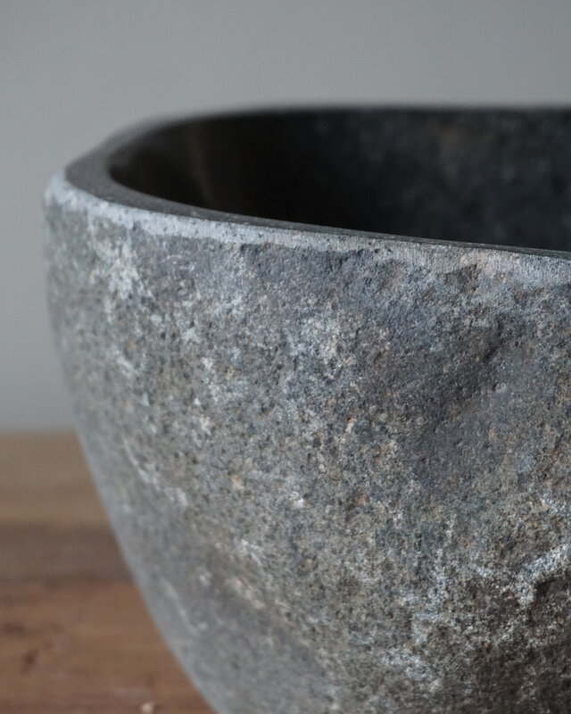 Rene Houtman Kleine Stenen Waskom + Spoelgat | H14 x B24 x D22 cm