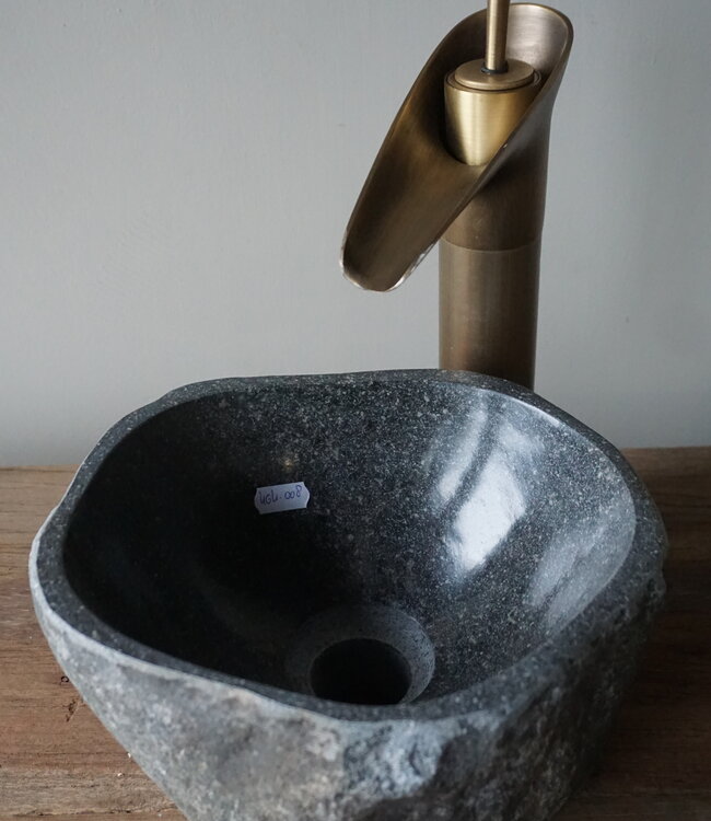 Rene Houtman Kleine Stenen Waskom + Spoelgat | H14 x B24 x D22 cm