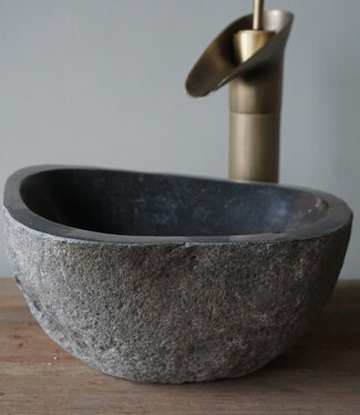 Rene Houtman Kleine Stenen Waskom + Spoelgat | H13 x B27 x D22,5 cm