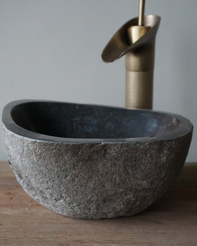 Rene Houtman Kleine Stenen Waskom + Spoelgat | H13 x B27 x D22,5 cm