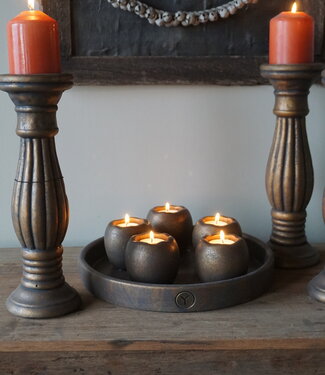 Brynxz Set Van 5 Theelichthouders Op Schaal | Majestic Goud