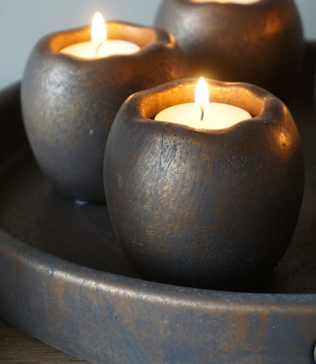 Brynxz Set Van 5 Theelichthouders Op Schaal | Majestic Goud