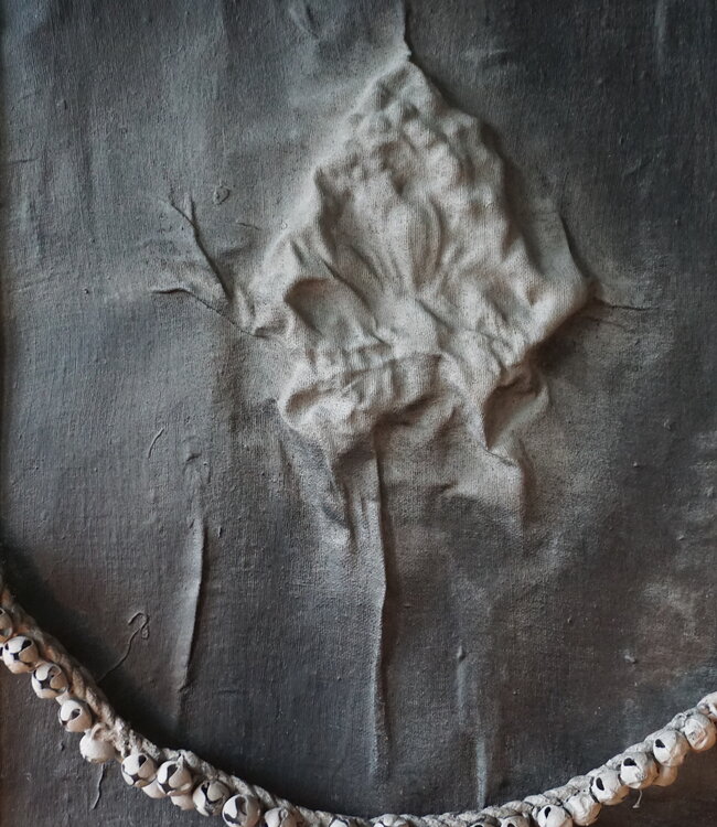 Rene Houtman Wanddoek | Uniek | Oud Eikenhout | Ornament | H65xB48 cm