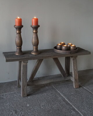 Luksa Home Collection Oud Houten Bankje | H46 x B100 x D29 cm