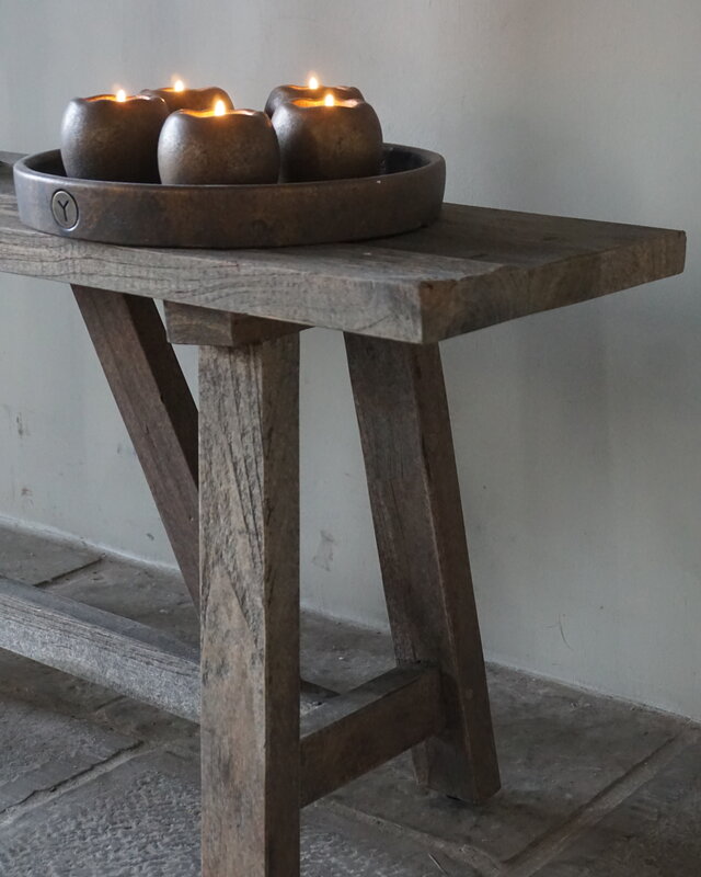 Luksa Home Collection Oud Houten Bankje | H46 x B100 x D29 cm