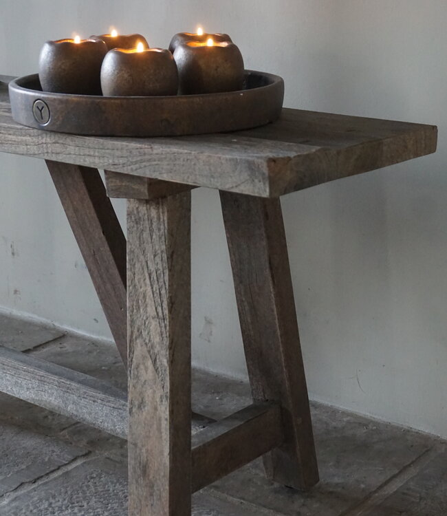 Luksa Home Collection Oud Houten Bankje | H46 x B100 x D29 cm