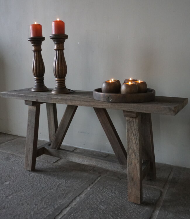 Luksa Home Collection Oud Houten Bankje | H46 x B100 x D29 cm