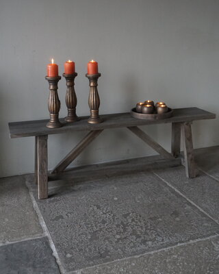 Luksa Home Collection Oud Houten Bankje | H45 x B140 x D28,5 cm